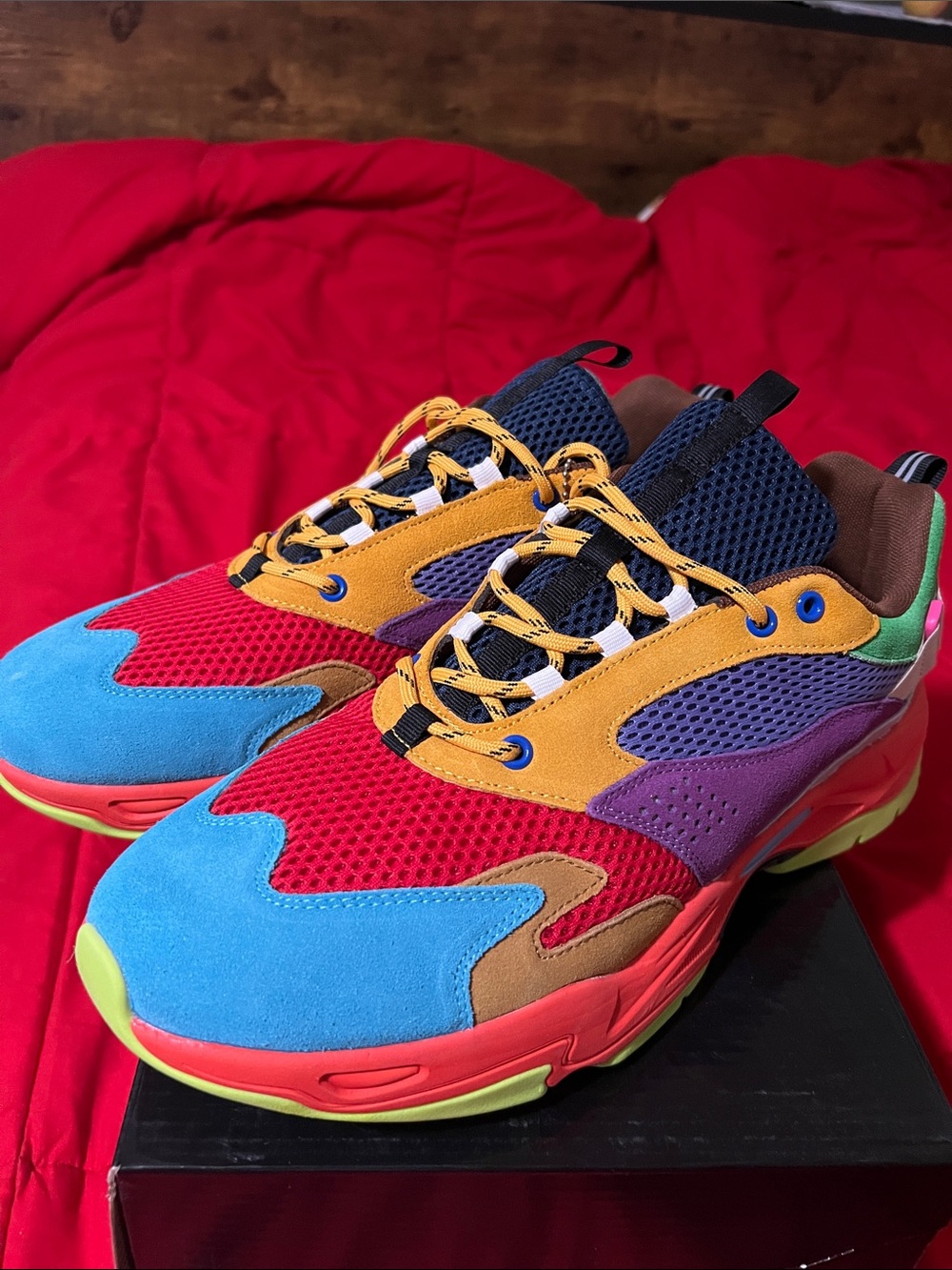 Triple 7 Multicolor Mesh & Suede Sneakers - Bright Colorblock Trainers